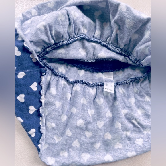 5/$20💥4 Tiered Ruffle Twirl Skirt, Lightweight Jersey, Blue with White Hearts - Picture 4 of 5